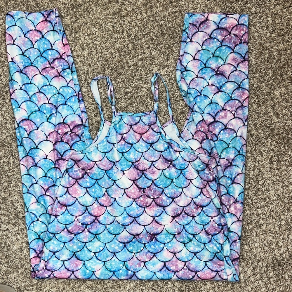 Girls Mermaid Romper - Blue, Purple, White - Comfy, Dress up, Costume, Outfit - Picture 5 of 6